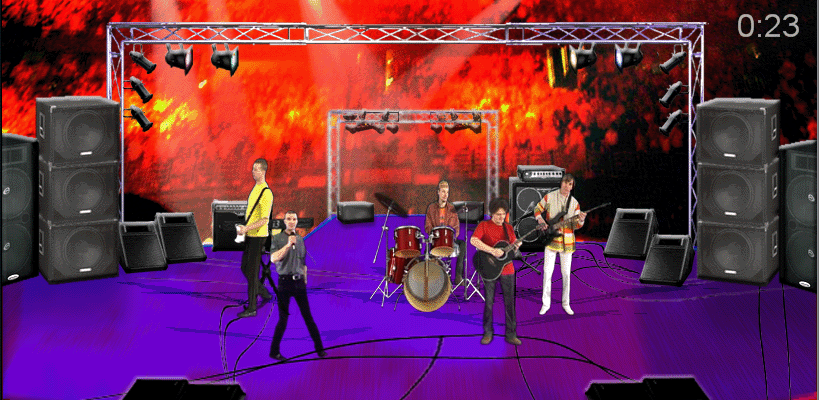 rock stage backdrop